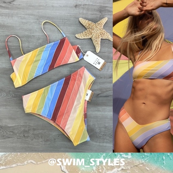 ☀️BILLABONG☀️ BRIGHTER DAZE SQUARE BRIGHTER DAZE RISE BIKINI SET - Picture 1 of 15